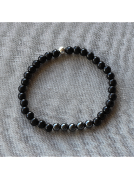 BRACELET BOIS NOIR HEMATITE