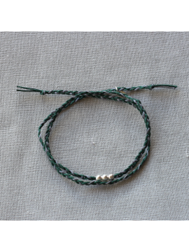 BRACELET TRESSE VERT