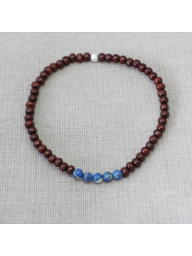 BRACELET BOIS MARRON JASPE IMPERIAL