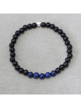 BRACELET BOIS NOIR LAPIS LAZULI